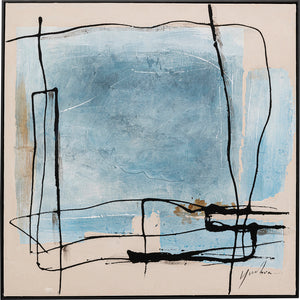 Gerahmtes Bild Dust Blau 100x100cm