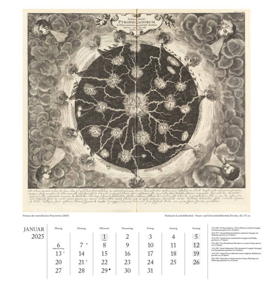 DUMONT - Geographisch-Kartographischer Kalender 2025 Wandkalender, 45x48cm, Kalender mit historischen Landkarten, zwölf Kalenderblätter präsentieren Schätze der Kartogrophie, fundierte Erläuterungen - Bild 2