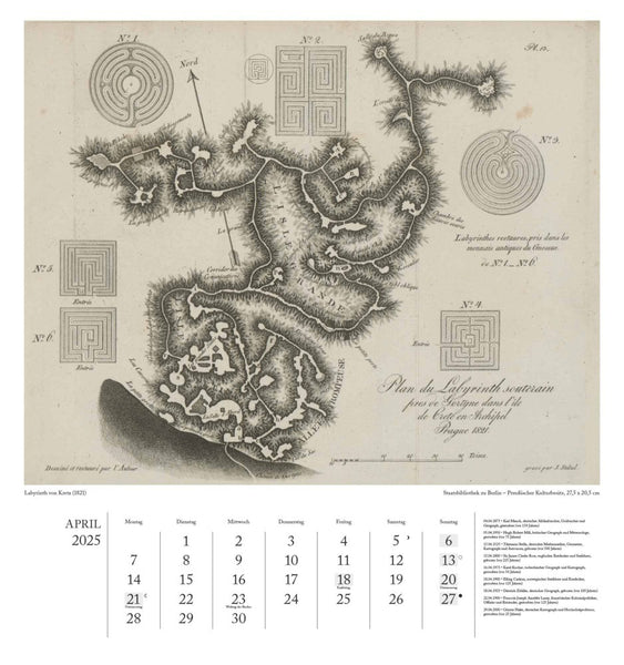 DUMONT - Geographisch-Kartographischer Kalender 2025 Wandkalender, 45x48cm, Kalender mit historischen Landkarten, zwölf Kalenderblätter präsentieren Schätze der Kartogrophie, fundierte Erläuterungen - Bild 5