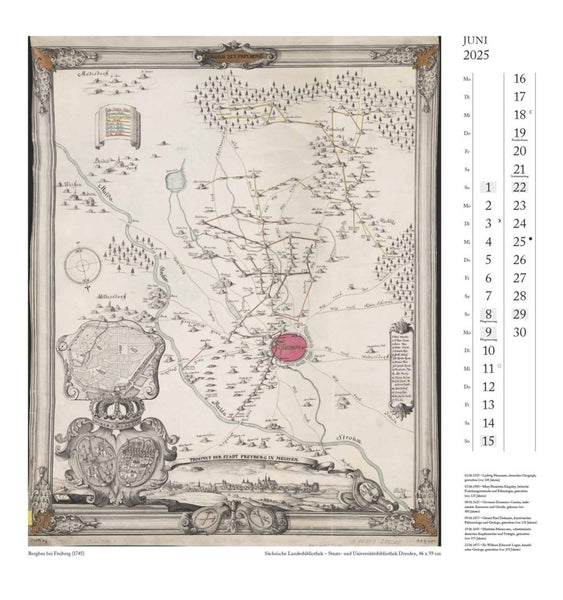 DUMONT - Geographisch-Kartographischer Kalender 2025 Wandkalender, 45x48cm, Kalender mit historischen Landkarten, zwölf Kalenderblätter präsentieren Schätze der Kartogrophie, fundierte Erläuterungen - Bild 7