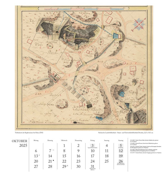 DUMONT - Geographisch-Kartographischer Kalender 2025 Wandkalender, 45x48cm, Kalender mit historischen Landkarten, zwölf Kalenderblätter präsentieren Schätze der Kartogrophie, fundierte Erläuterungen - Bild 11