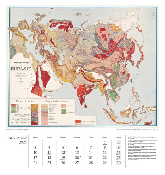 DUMONT - Geographisch-Kartographischer Kalender 2025 Wandkalender, 45x48cm, Kalender mit historischen Landkarten, zwölf Kalenderblätter präsentieren Schätze der Kartogrophie, fundierte Erläuterungen - Bild 12