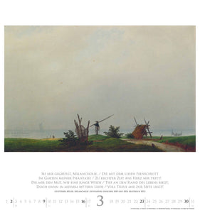 DUMONT - Caspar David Friedrich 2025 Wandkalender, 45x48cm, Kunstkalender mit ausgewählten Werken vom Landschaftsmaler, mit Zitaten aus der deutschen Romantik, einmalige Bildkompositionen - Bild 4