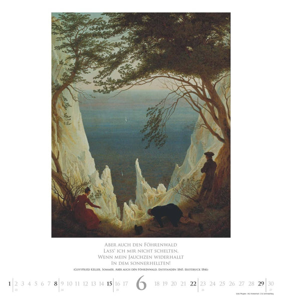 DUMONT - Caspar David Friedrich 2025 Wandkalender, 45x48cm, Kunstkalender mit ausgewählten Werken vom Landschaftsmaler, mit Zitaten aus der deutschen Romantik, einmalige Bildkompositionen - Bild 7