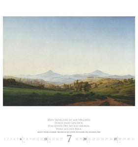 DUMONT - Caspar David Friedrich 2025 Wandkalender, 45x48cm, Kunstkalender mit ausgewählten Werken vom Landschaftsmaler, mit Zitaten aus der deutschen Romantik, einmalige Bildkompositionen - Bild 8