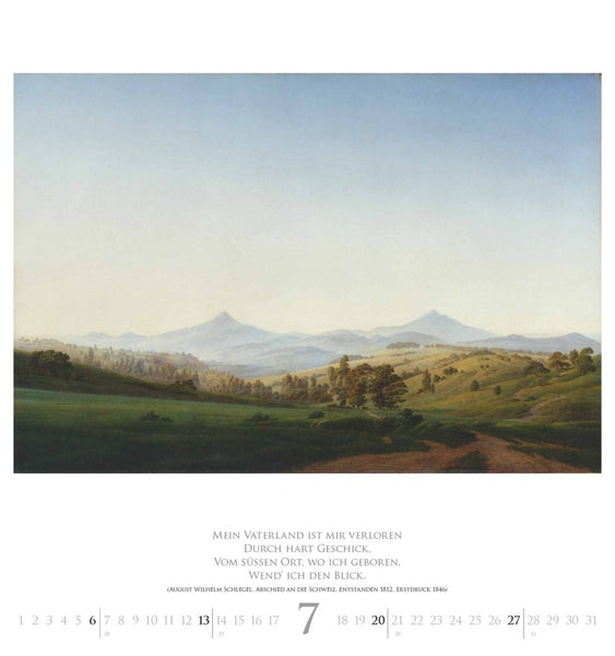 DUMONT - Caspar David Friedrich 2025 Wandkalender, 45x48cm, Kunstkalender mit ausgewählten Werken vom Landschaftsmaler, mit Zitaten aus der deutschen Romantik, einmalige Bildkompositionen - Bild 8