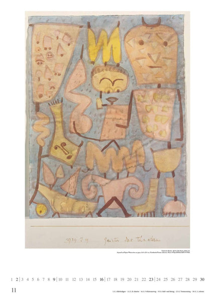 DUMONT - Paul Klee 2025 Kunst-Kalender, 50x70cm, Posterkalender mit Werken von Paul Klee, eindrucksvolle Farbkombinationen, internationales Kalendarium - Bild 12