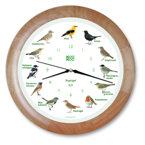 KooKoo Wanduhr Singvögel - Holz - Bild 1