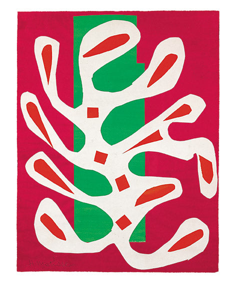 HENRI MATISSE: Weisse Alge auf rotem und grünem Grund, 1947