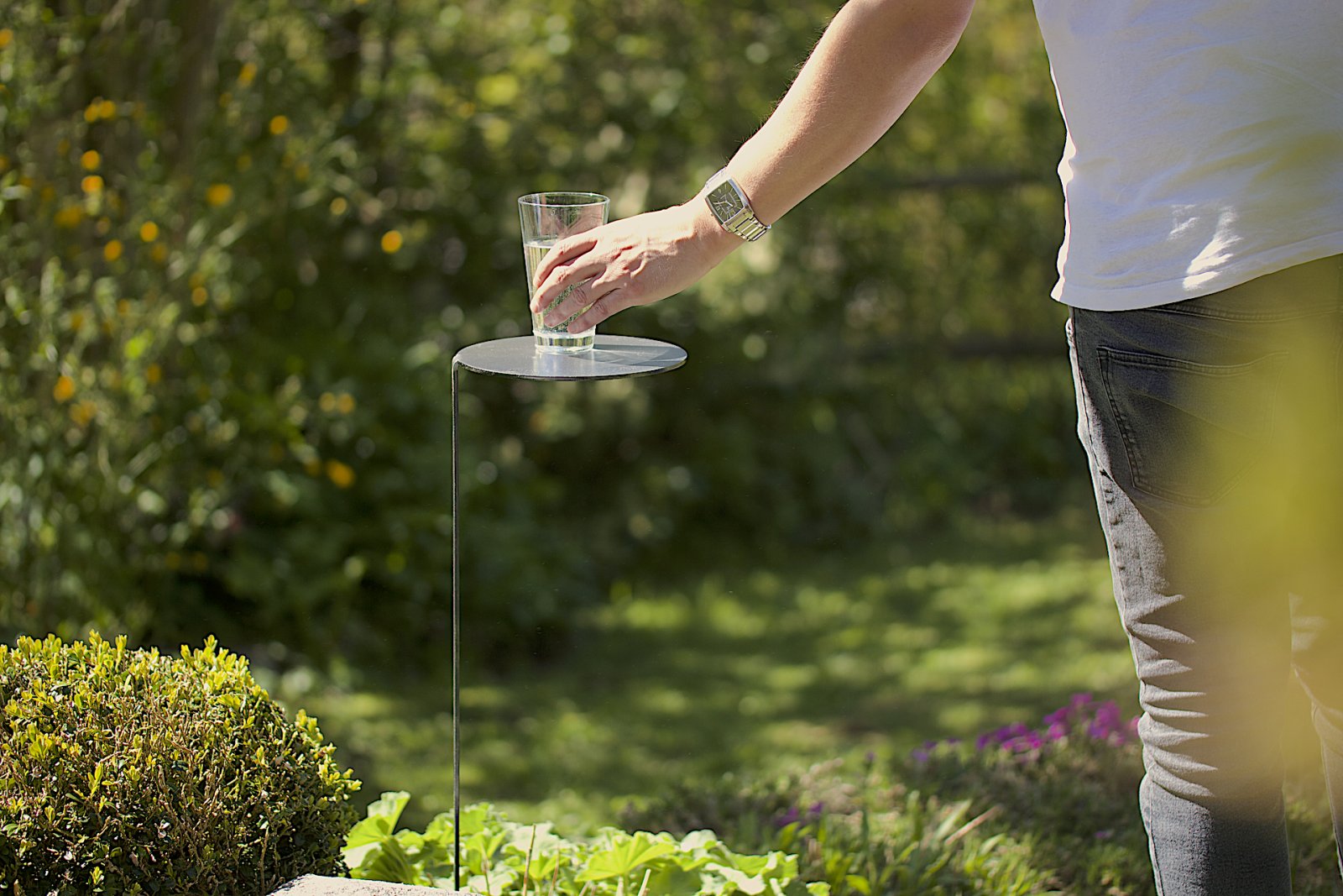 Mono Gartentisch mit Glas 