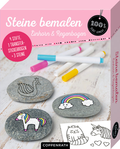 Steine bemalen - Einhorn & Regenbogen - Bild 1